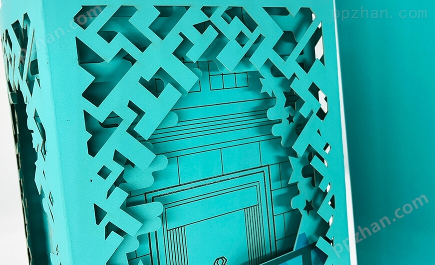 蒂芙尼蓝月饼礼盒激光雕刻细节