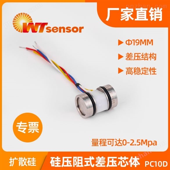 PC10D(Φ19×27.6mm）硅压阻式差压芯体