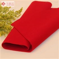 大红色针织短毛植绒布（A03.D1.0425)