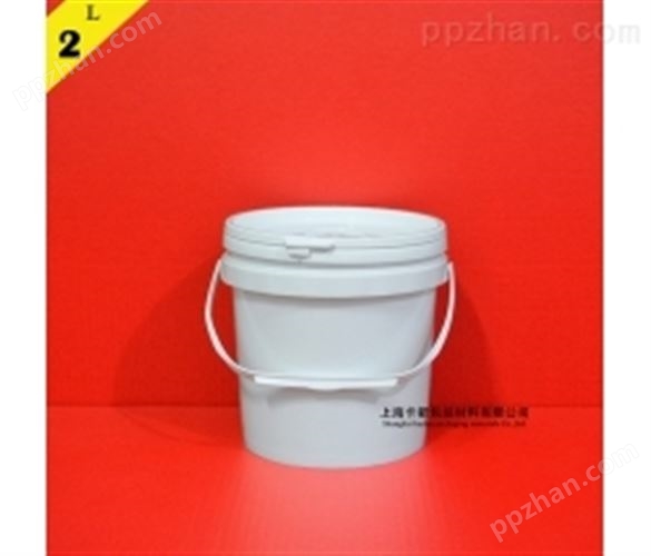 2L提桶，白色PP材质，美式压盖密封桶