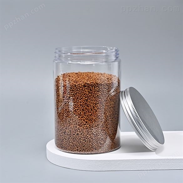 工厂直销pet食品包装罐 铝盖宽口透明塑料罐储存罐注塑罐子可定制