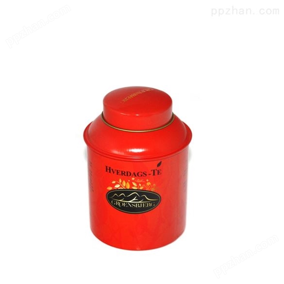 东莞拱盖式花茶铁罐|定制马口铁圆形彩印花茶罐子